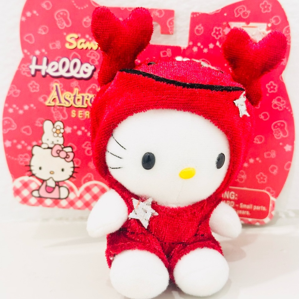 Vintage 2001 Hello Kitty Scorpio Astrology Series Plush Keychain